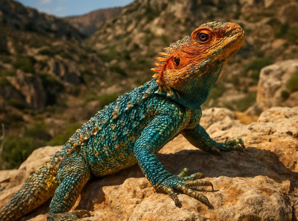 Agama Lizard (endemic ssp.) Laudakia stellio cypriaca