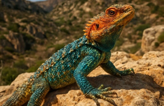 Agama Lizard (endemic ssp.) Laudakia stellio cypriaca