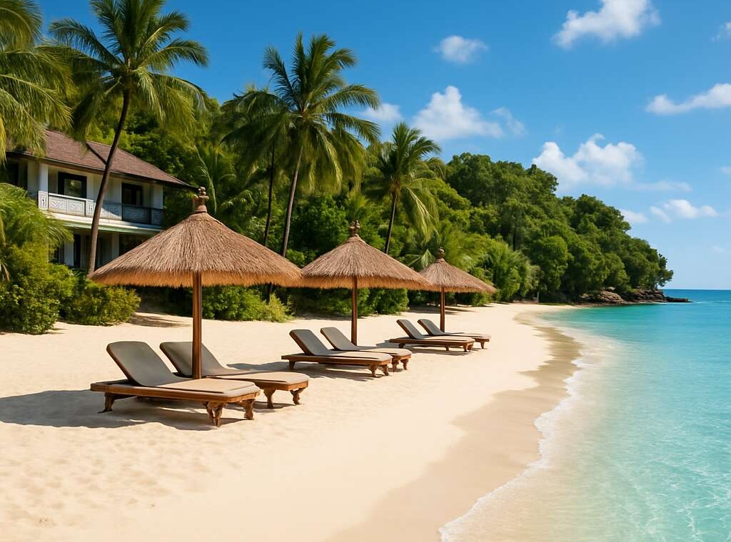 Beachfront resort with private beach