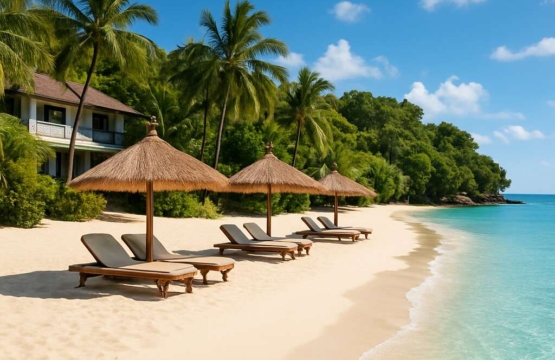 Beachfront resort with private beach